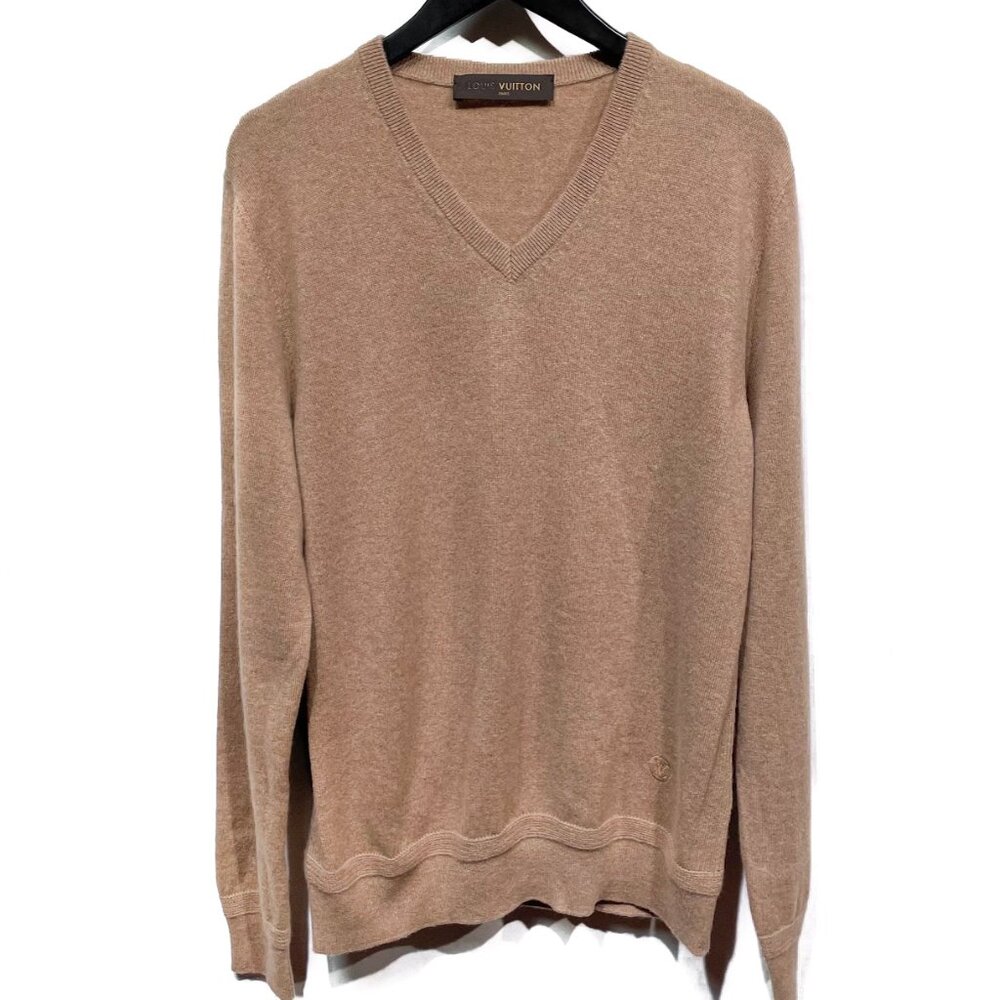 Louis Vuitton Camel Cashmere V-neck Sweater